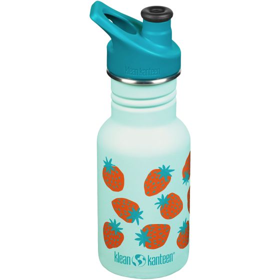 Garrafa Klean Kanteen Classic Sport Cap 355 ml - Blue Tint Strawberries