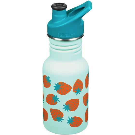 Garrafa Klean Kanteen Classic Sport Cap 355 ml - Blue Tint Strawberries