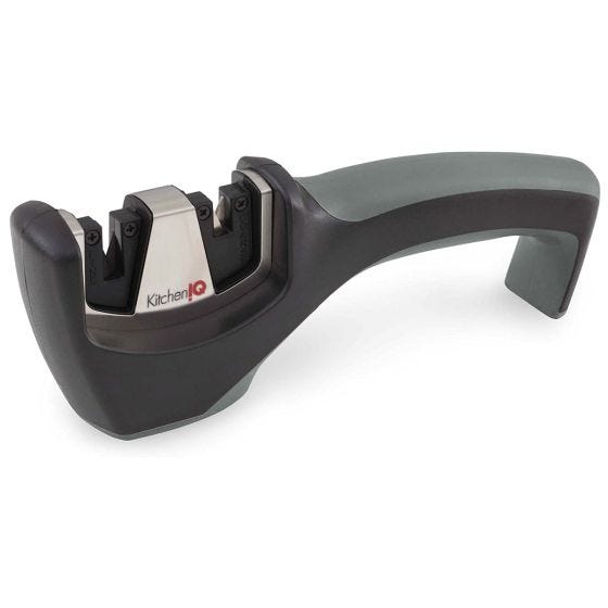 Afiador de facas KitchenIQ Straight Edge - Cinza