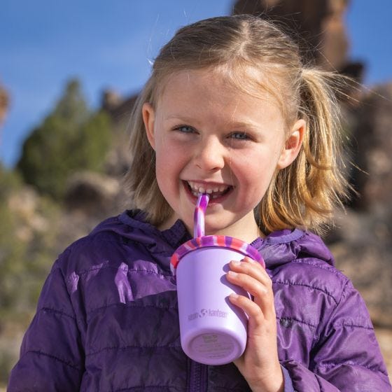 Klean Kanteen Kid's Cup Straw Lid 2-Pack - Rosa/ Rosa Tie Dye