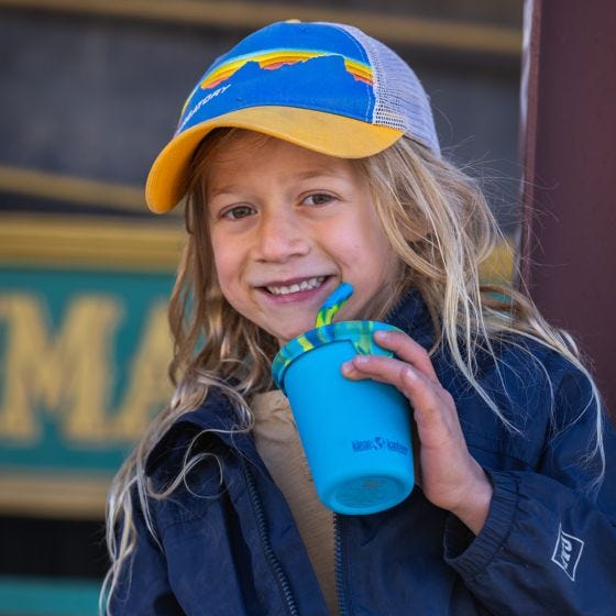 Caneca Klean Kanteen Kids 295ml w/Straw Lid - Hawaiian Ocean