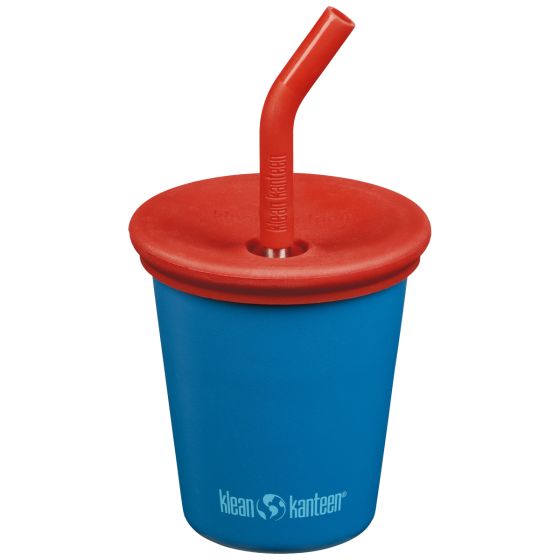 Caneca Klean Kanteen Kids 295ml w/Straw Lid - Mykonos Blue