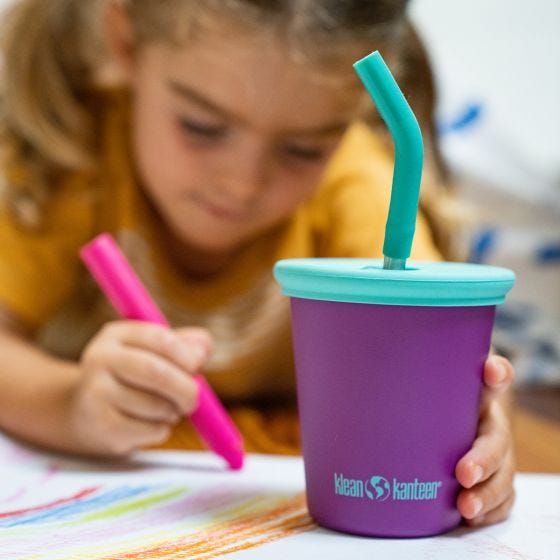 Caneca Klean Kanteen Kids 295ml w/Straw Lid - Sparkling Grape