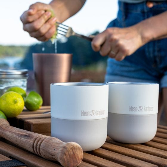 Caneca termica Klean Kanteen Rise 280ml Lowball w/Flip Lid - Tofu