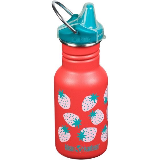 Garrafa Klean Kanteen Kid Kanteen 355ml Sippy Cap - Coral Strawberries