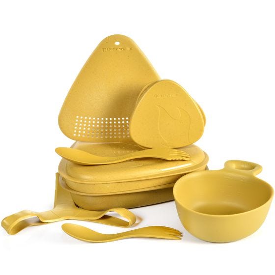 Conjunto Light My Fire Outdoor MealKit 8pcs - Musty Yellow