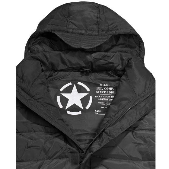 Colete MFH Lined com capuz amovível - Preto