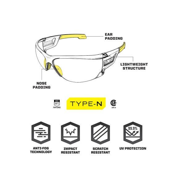 Óculos Mechanix Wear Vision Type-N S2 - Moldura transparente de lente transparente