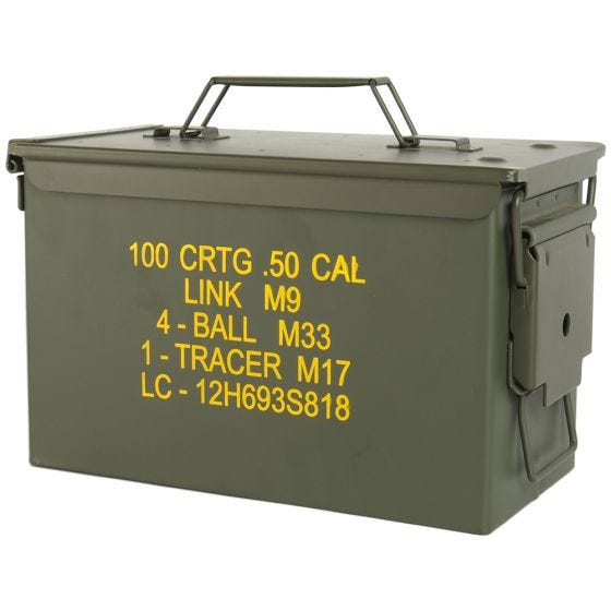 Caixa de Munições Mil-Tec US M2A1 Cal.50 - Verde-Azeitona