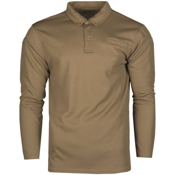 Pólo de Manga Comprida Mil-Tec Tático Quick Dry - Dark Coyote