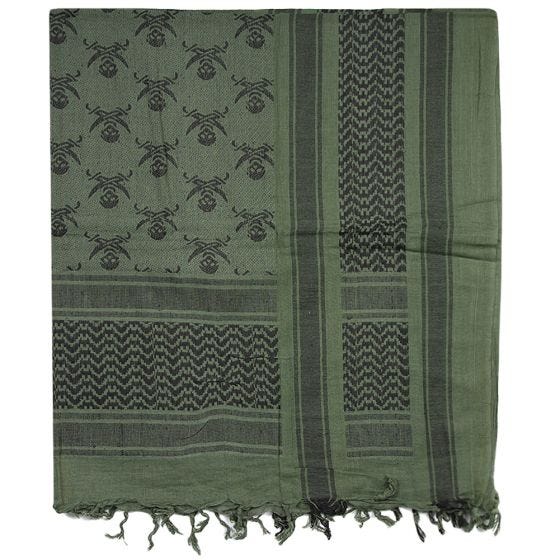Lenço do Deserto Mil-Tec Skull - Verde-Azeitona/Preto