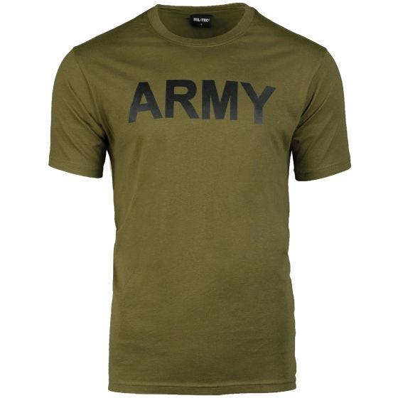 T-Shirt Mil-Tec Army Print - Verde-Azeitona