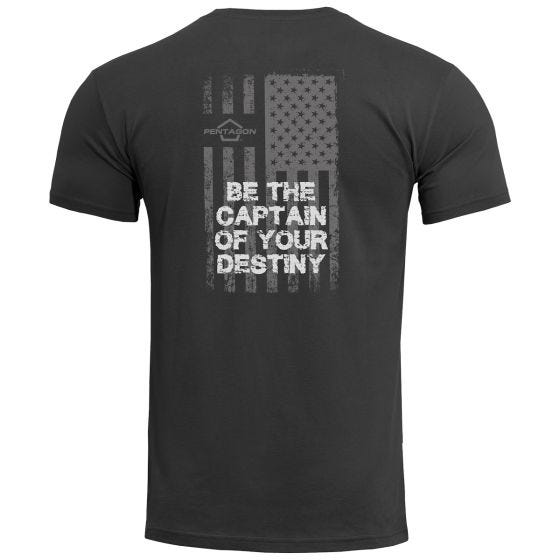 T-Shirt Pentagon Ageron American Flag - Preto