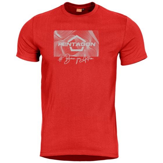 T-Shirt Pentagon Ageron Contour - Lava Red