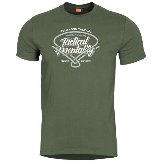 T-Shirt Pentagon Ageron Tactical Mentality - Verde-Azeitona