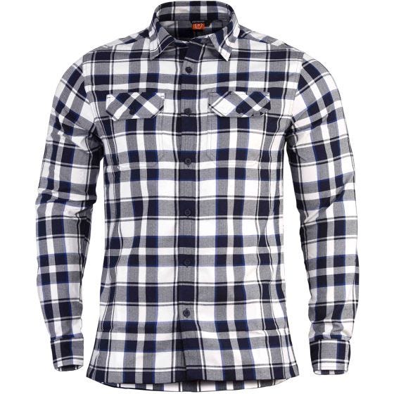 Camisa de Flanela de Manga Comprida Pentagon Drifter Xadrez Branco