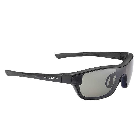 Óculos de sol Swiss Eye M-Cover S - Lente Fumê + Laranja + Transparente / Armação Listrada Preto Mate