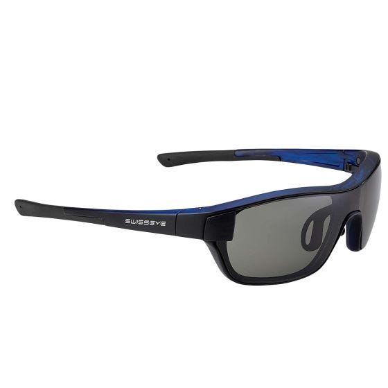 Óculos de sol Swiss Eye M-Cover S - Fumaça + Laranja + Lente Transparente / Moldura Azul Polida