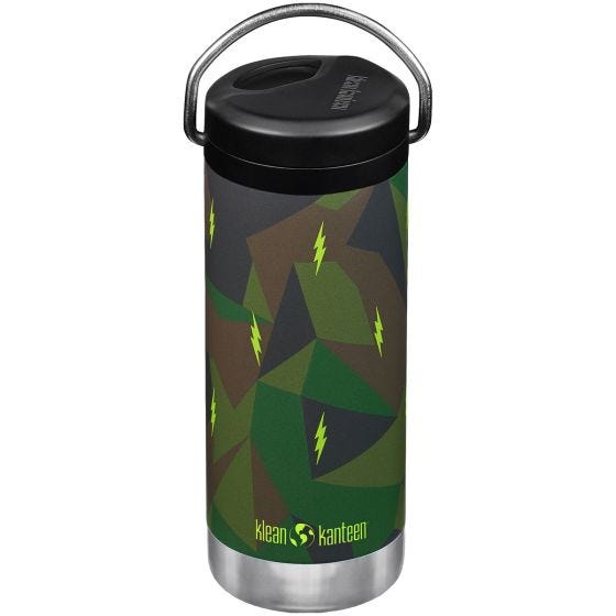 Garrafa térmica Klean Kanteen TKWide 355ml Twist Cap w/Straw - Electric Camo