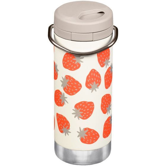 Garrafa térmica Klean Kanteen TKWide 355ml Twist Cap w/Straw - Strawberries