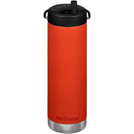 Garrafa Térmica Klean Kanteen TKWide Cafe Cap 592 ml Twist Cap w/Straw - Tiger Lilly