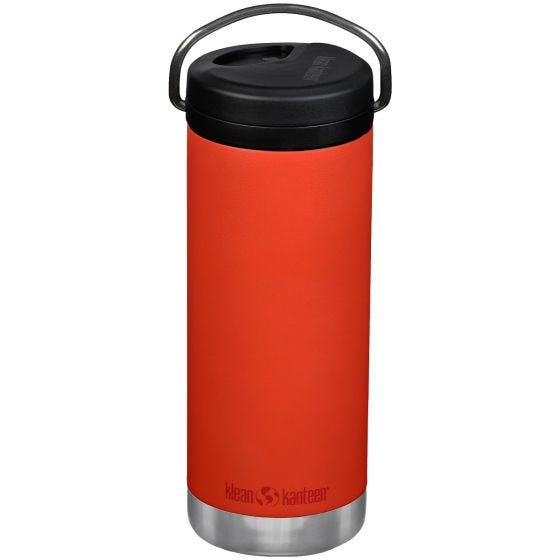 Garrafa Térmica Klean Kanteen TKWide Cafe Cap 473 ml Twist Cap w/Straw - Tiger Lilly