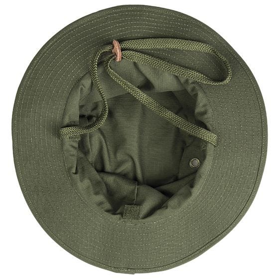 Chapéu Britânico Boonie com Aba para o Pescoço Teesar Ripstop - Verde-Azeitona