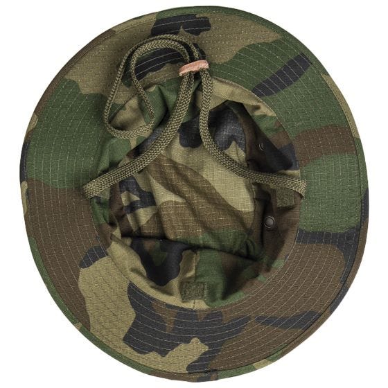 Chapéu Britânico Boonie com Aba para o Pescoço Teesar Ripstop - Woodland