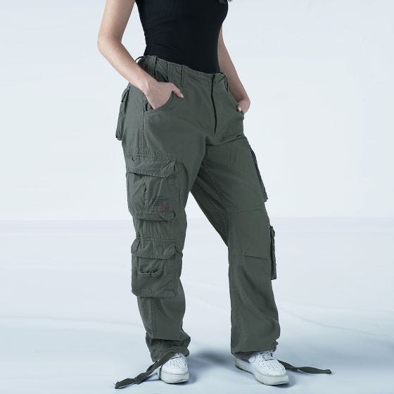 Calças Surplus Airborne Vintage Mulher - Verde-Azeitona