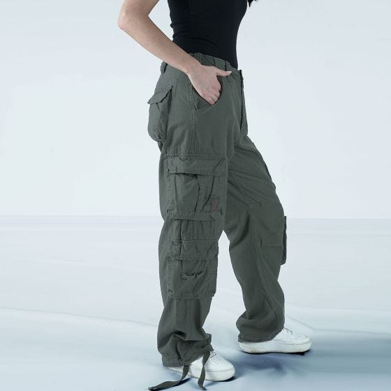 Calças Surplus Airborne Vintage Mulher - Verde-Azeitona