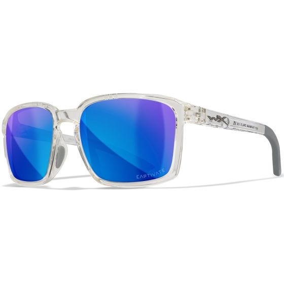 Óculos Wiley X WX Alfa - Captivate Polarized Blue Mirror Lenses / Gloss Clear Crystal Frame