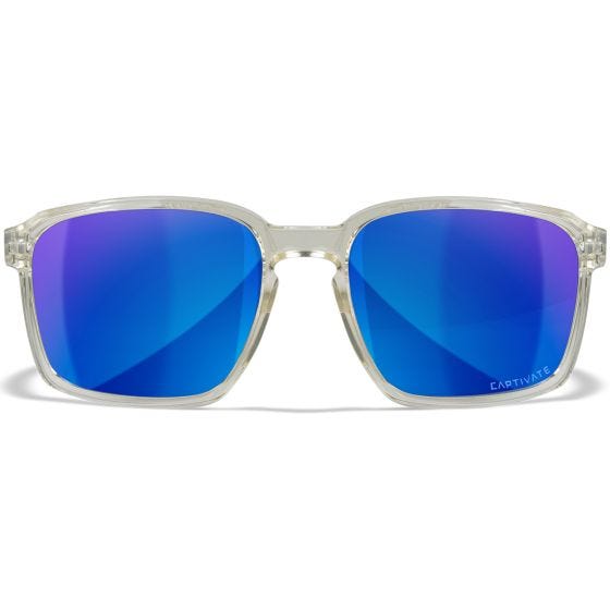 Óculos Wiley X WX Alfa - Captivate Polarized Blue Mirror Lenses / Gloss Clear Crystal Frame