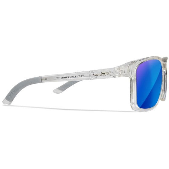Óculos Wiley X WX Alfa - Captivate Polarized Blue Mirror Lenses / Gloss Clear Crystal Frame