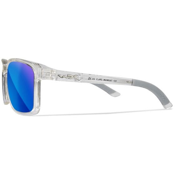 Óculos Wiley X WX Alfa - Captivate Polarized Blue Mirror Lenses / Gloss Clear Crystal Frame