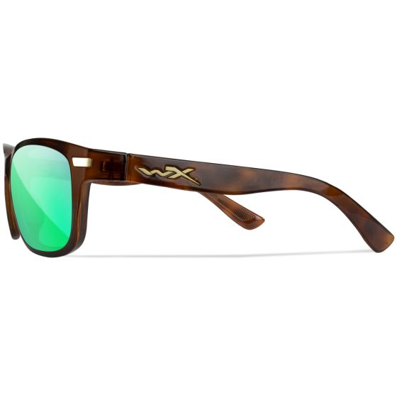 Óculos Wiley X WX Helix - Captivate Polarized Green Mirror Lenses / Gloss Demi Brown Frame
