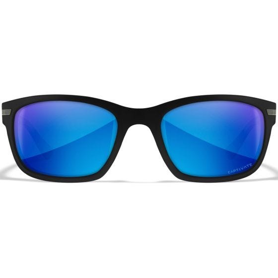 Óculos Wiley X WX Helix - Captivate Polarized Blue Mirror Lenses / Matte Black Frame