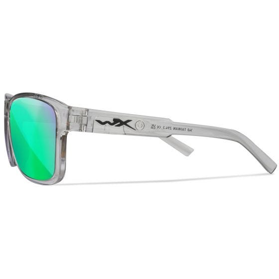 Óculos Wiley X WX Trek - Captivate Polarized Green Mirror Lenses / Gloss Crystal Light Grey Frame