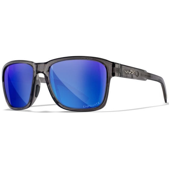 Óculos Wiley X WX Trek - Captivate Polarized Blue Mirror Lenses / Gloss Crystal Dark Grey Frame