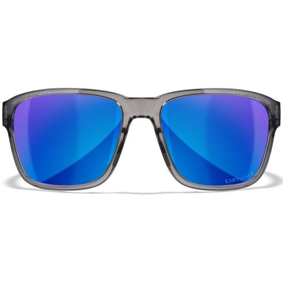 Óculos Wiley X WX Trek - Captivate Polarized Blue Mirror Lenses / Gloss Crystal Dark Grey Frame