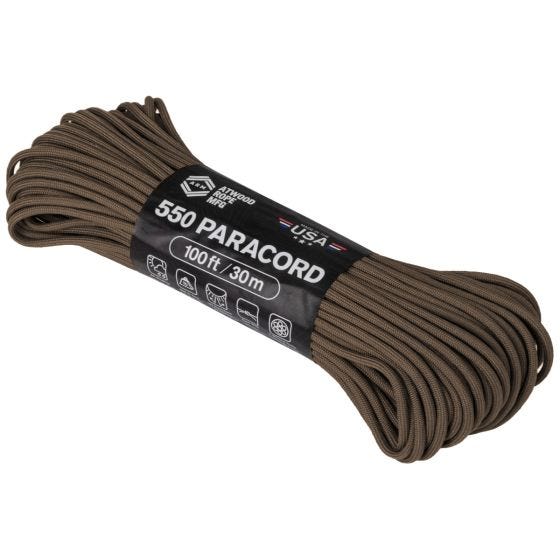 Corda de Paraquedas Atwood Rope 550 100 ft - Castanho