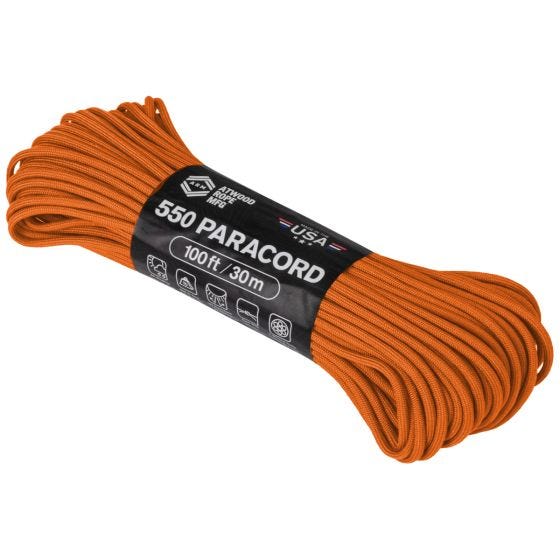 Corda de Paraquedas Atwood Rope 550 100 ft - Laranja
