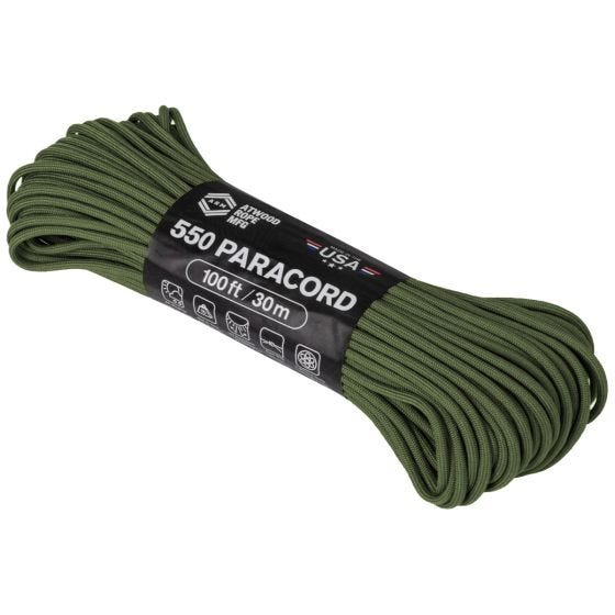 Corda de Paraquedas Atwood Rope 550 100 ft - Olive Drab