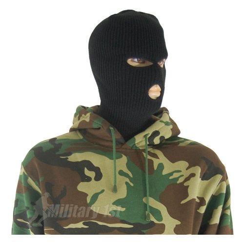 Balaclava com 3 Aberturas MFH Acrílico - Preto