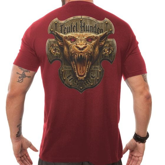 T-Shirt 7.62 Design USMC Devil Dog Vermelho