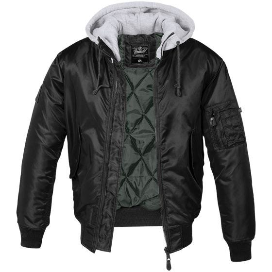 Casaco com Capuz Brandit MA1 Sweat - Preto/Cinza