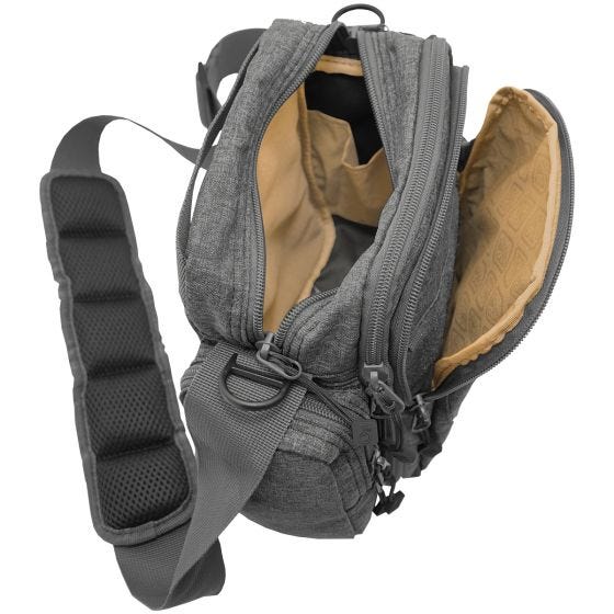 Mala Tiracolo Civilian Lab Grayman Tonto Mala de Mensageiro Mini com Bolsos Ocultos - Cinza