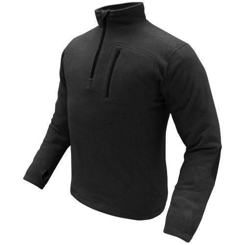 Pulôver de Malha Polar com Fecho 1/4 Condor - Preto