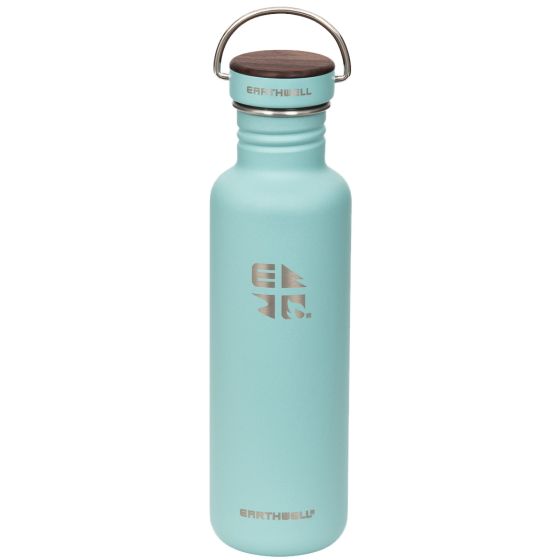 Garrafa de Parede Simples Earthwell Woodie 800 ml - Walnut/Aqua Blue