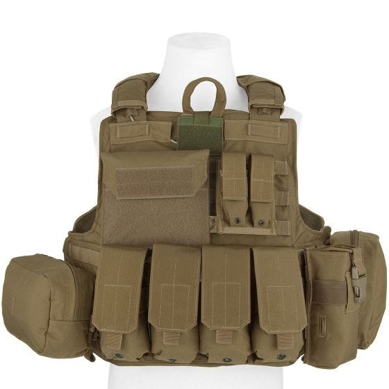 Colete com Conjunto de Bolsos Flyye Force Recon ver. Mar - Coyote Brown