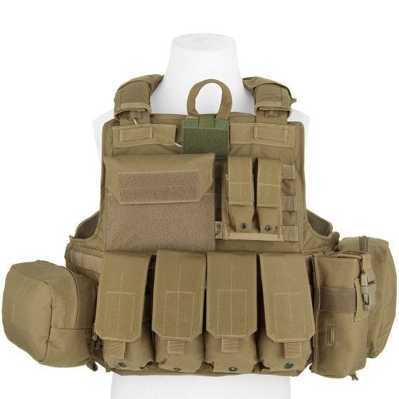 Colete com Conjunto de Bolsos Flyye Force Recon ver. Mar - Caqui